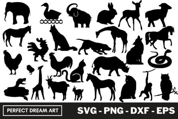 Animal Silhouette Bundles: 25 Versatile Design Assets