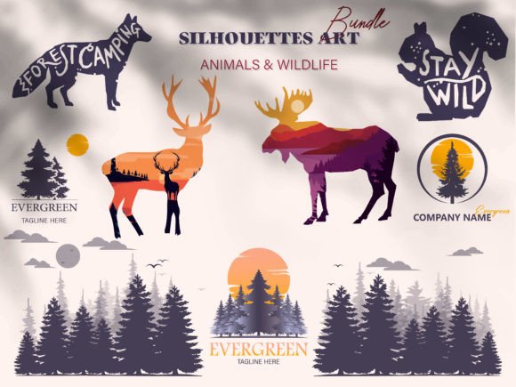 Animal Silhouette Logo Lettering & Pine: A Designer's Guide to This Nature-Inspired Collection