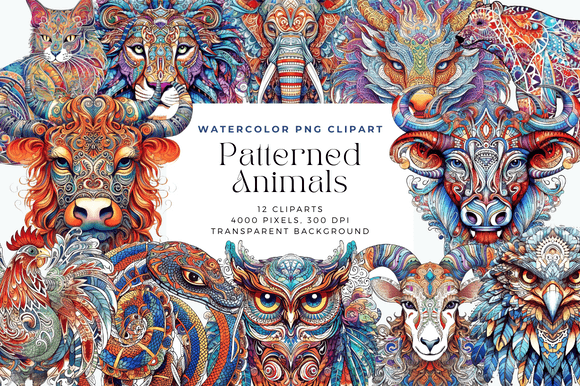 Bring Nature Indoors with Watercolor Patterned Animal Cliparts