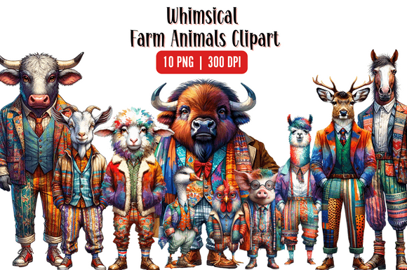 Bring Rustic Charm to Life with Watercolor Whimsical Farm Animal Clipart