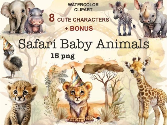 Bring Stories to Life: Safari Baby Animals Clipart
