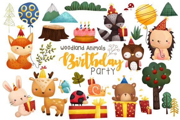 Bring Whimsy to Your Designs with Watercolor Woodland Animal Birthday