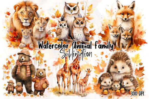 Bringing Autumn Charm to Life with Animal Family Clipart