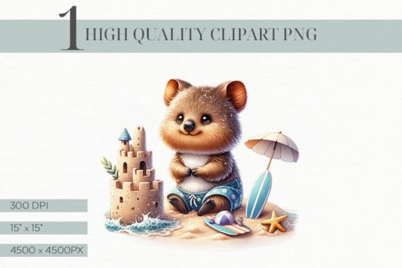 Bringing Whimsy to Life: The Quokka Australian Animal Beach Scene Clipart