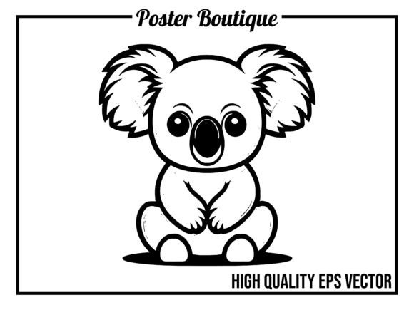 Charming Koala Wild Animal Icon Vector EPS for Crafters