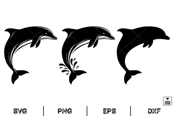 Crafting with the Ocean's Grace: Dolphin Silhouette SVG Design
