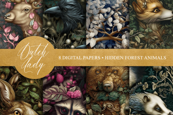 Enchanting Seamless Hidden Forest Animal Patterns