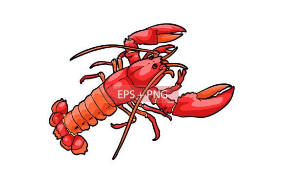 Lobster Prawn Sea Animal Illustration: A Versatile Design Asset