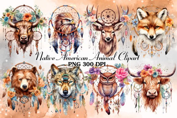 Native American Animal Clipart Bundle: Authentic Design Assets
