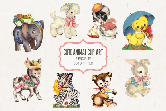 Retro Animal Clip Art: Timeless Charm for Modern Designs