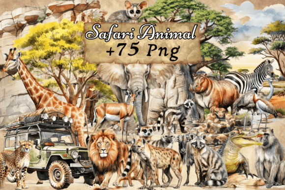 Safari Animal Clipart: 75+ PNGs for Every Project