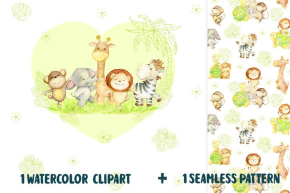 Safari Animal Tropical Watercolor Set: Your Go-To for Lively Design