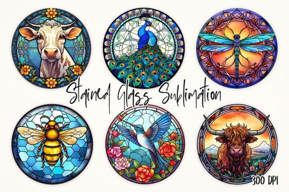 Unleash Creativity with Stained Glass Animal Sublimation Clipart