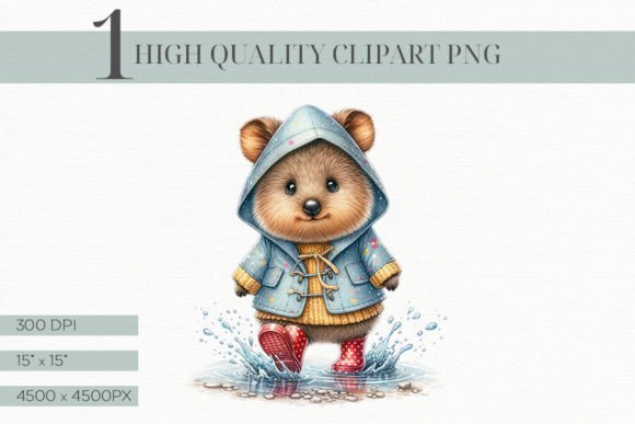 Whimsy Meets Practicality: The Quokka Clipart in Raincoat
